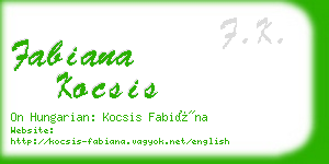 fabiana kocsis business card